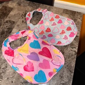 Posh Peanut Colorful Heart Bib Duo Valentine’s Day